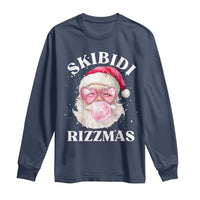 Skibidi Rizzmas Christmas Long Sleeve Shirt Rizz Santa Pink Bubble Gum Funny Xmas Gen Alpha Girl Kids