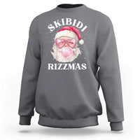 Skibidi Rizzmas Christmas Sweatshirt Rizz Santa Pink Bubble Gum Funny Xmas Gen Alpha Girl Kids - Wonder Print Shop