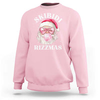 Skibidi Rizzmas Christmas Sweatshirt Rizz Santa Pink Bubble Gum Funny Xmas Gen Alpha Girl Kids - Wonder Print Shop