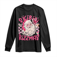 SKIBIDI Rizzmas Santa Long Sleeve Shirt Rizz Santa Pink Groovy Funny Xmas Gen Alpha Girl Kids