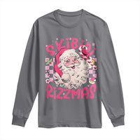 SKIBIDI Rizzmas Santa Long Sleeve Shirt Rizz Santa Pink Groovy Funny Xmas Gen Alpha Girl Kids