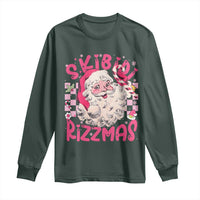 SKIBIDI Rizzmas Santa Long Sleeve Shirt Rizz Santa Pink Groovy Funny Xmas Gen Alpha Girl Kids