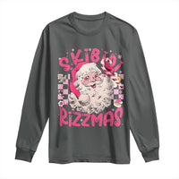 SKIBIDI Rizzmas Santa Long Sleeve Shirt Rizz Santa Pink Groovy Funny Xmas Gen Alpha Girl Kids