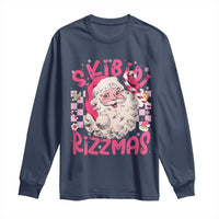 SKIBIDI Rizzmas Santa Long Sleeve Shirt Rizz Santa Pink Groovy Funny Xmas Gen Alpha Girl Kids