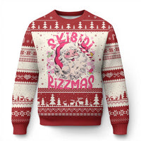 SKIBIDI Rizzmas Santa Ugly Christmas Sweater Rizz Santa Pink Groovy Funny Xmas Gen Alpha Girl Kids - Wonder Print Shop