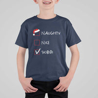 Nice Naughty Skibidi List Santa Claus Sarcastic T Shirt For Kid - Wonder Print Shop
