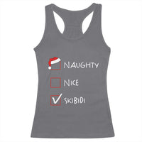 Nice Naughty Skibidi List Santa Claus Sarcastic Racerback Tank Top