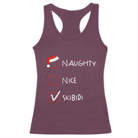 Nice Naughty Skibidi List Santa Claus Sarcastic Racerback Tank Top