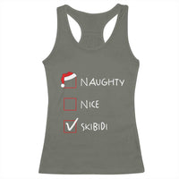 Nice Naughty Skibidi List Santa Claus Sarcastic Racerback Tank Top
