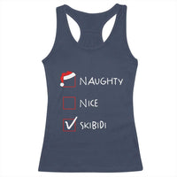 Nice Naughty Skibidi List Santa Claus Sarcastic Racerback Tank Top