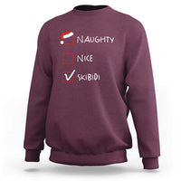 Nice Naughty Skibidi List Santa Claus Sarcastic Sweatshirt - Wonder Print Shop