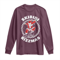 Skibidi Rizzmas Christmas Long Sleeve Shirt Rizz Skateboarding Santa Claus Skater Skateboard Skateboarder