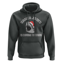 Funny Shark Christmas Hoodie Santa Jaws Is Coming Town