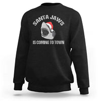 Funny Shark Christmas Sweatshirt Santa Jaws Is Coming Town - Wonder Print Shop