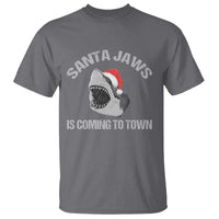 Funny Shark Christmas T Shirt Santa Jaws Is Coming Town - Wonder Print Shop