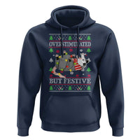 Possum Christmas Hoodie Overstimulated But Festive Ugly Christmas