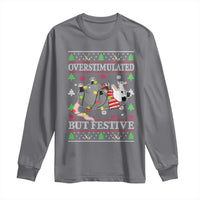 Possum Christmas Long Sleeve Shirt Overstimulated But Festive Ugly Christmas