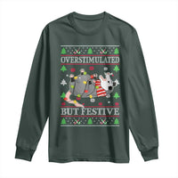 Possum Christmas Long Sleeve Shirt Overstimulated But Festive Ugly Christmas