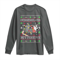 Possum Christmas Long Sleeve Shirt Overstimulated But Festive Ugly Christmas