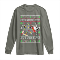 Possum Christmas Long Sleeve Shirt Overstimulated But Festive Ugly Christmas