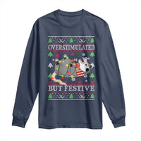Possum Christmas Long Sleeve Shirt Overstimulated But Festive Ugly Christmas