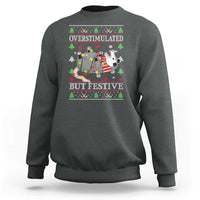 Possum Christmas Sweatshirt Overstimulated But Festive Ugly Christmas - Wonder Print Shop