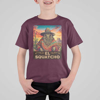 El Squatcho Bigfoot T Shirt For Kid Mexican Sasquatch Lovers Cinco De Mayo - Wonder Print Shop