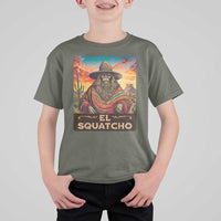 El Squatcho Bigfoot T Shirt For Kid Mexican Sasquatch Lovers Cinco De Mayo - Wonder Print Shop
