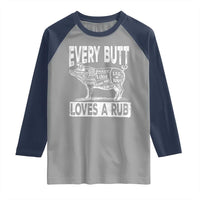BBQ Raglan Shirt Pork Butt Rub Dad Grill Gift