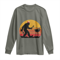 Bigfoot BBQ Long Sleeve Shirt Funny Barbecue Sasquatch Lovers Dad Grill Gift