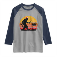 Bigfoot BBQ Raglan Shirt Funny Barbecue Sasquatch Lovers Dad Grill Gift