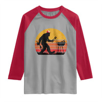 Bigfoot BBQ Raglan Shirt Funny Barbecue Sasquatch Lovers Dad Grill Gift