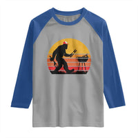 Bigfoot BBQ Raglan Shirt Funny Barbecue Sasquatch Lovers Dad Grill Gift