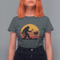 Bigfoot BBQ T Shirt For Women Funny Barbecue Sasquatch Lovers Dad Grill Gift - Wonder Print Shop