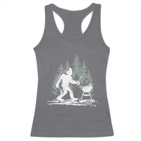 Bigfoot BBQ Racerback Tank Top Funny Sasquatch Barbecue Dad Grill Gift