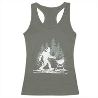 Bigfoot BBQ Racerback Tank Top Funny Sasquatch Barbecue Dad Grill Gift