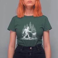 Bigfoot BBQ T Shirt For Women Funny Sasquatch Barbecue Dad Grill Gift - Wonder Print Shop
