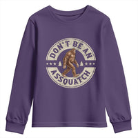 Funny Bigfoot Youth Sweatshirt Don't Be An Assquatch Retro Outdoor - Wonder Print Shop
