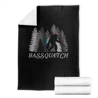 Funny Bigfoot Fishing Throw Blanket Bassquatch Sasquatch In The Forest Yeti - Wonder Print Shop