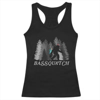 Funny Bigfoot Fishing Racerback Tank Top Bassquatch Sasquatch In The Forest Yeti - Wonder Print Shop