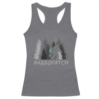 Funny Bigfoot Fishing Racerback Tank Top Bassquatch Sasquatch In The Forest Yeti - Wonder Print Shop