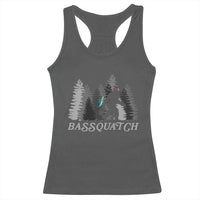 Funny Bigfoot Fishing Racerback Tank Top Bassquatch Sasquatch In The Forest Yeti - Wonder Print Shop