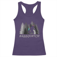 Funny Bigfoot Fishing Racerback Tank Top Bassquatch Sasquatch In The Forest Yeti - Wonder Print Shop