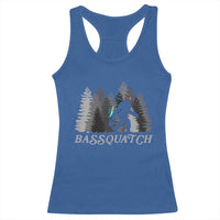 Funny Bigfoot Fishing Racerback Tank Top Bassquatch Sasquatch In The Forest Yeti - Wonder Print Shop