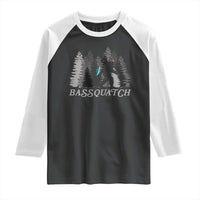 Funny Bigfoot Fishing Raglan Shirt Bassquatch Sasquatch In The Forest Yeti - Wonder Print Shop