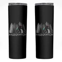 Funny Bigfoot Fishing Skinny Tumbler Bassquatch Sasquatch In The Forest Yeti - Wonder Print Shop