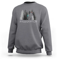 Funny Bigfoot Fishing Sweatshirt Bassquatch Sasquatch In The Forest Yeti - Wonder Print Shop
