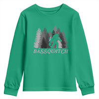 Funny Bigfoot Fishing Youth Sweatshirt Bassquatch Sasquatch In The Forest Yeti - Wonder Print Shop