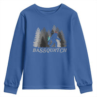 Funny Bigfoot Fishing Youth Sweatshirt Bassquatch Sasquatch In The Forest Yeti - Wonder Print Shop