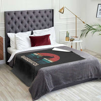 Retro Bigfoot Fishing Throw Blanket Funny Retro Sasquatch Bassquatch Fisherman - Wonder Print Shop